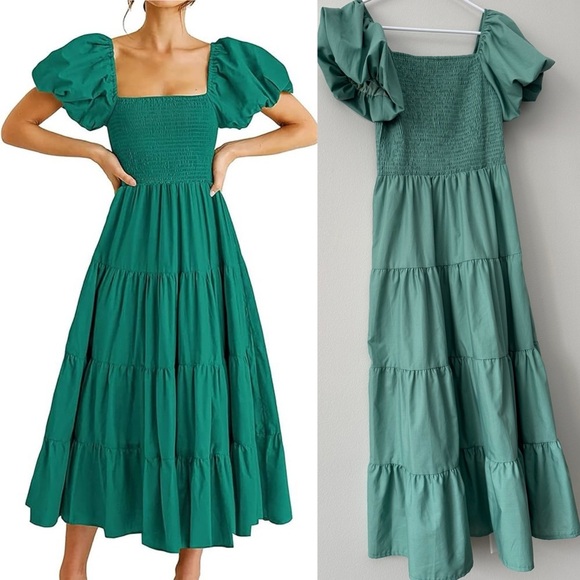 PrettyGarden Dresses & Skirts - Summer long solid dress color green tube dress Size M